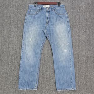 Levi's 505 Jeans Mens 32x27* Blue Regular Fit Medium Wash Distressed 005050236